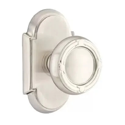 Emtek Ribbon and Reed Knob with #8 Rose by Emtek