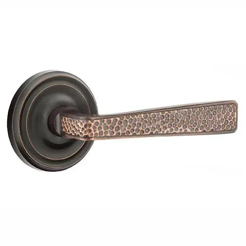 Emtek Hammered Door Lever with Regular Rose by Emtek