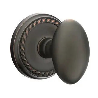 Emtek Egg Door Knob with Rope Rose by Emtek