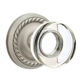 Emtek Modern Disc Glass Door Knob with Rope Rose by Emtek