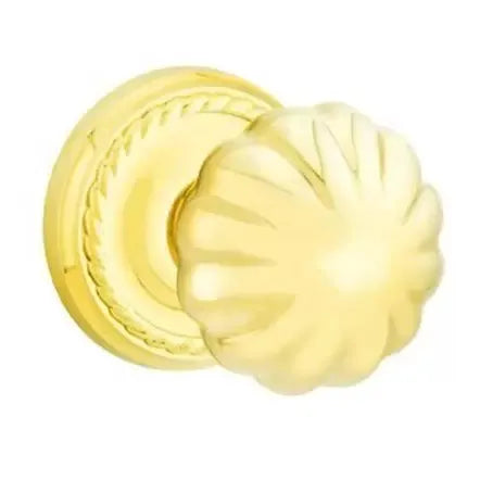Emtek Melon Door Knob with Rope Rose by Emtek