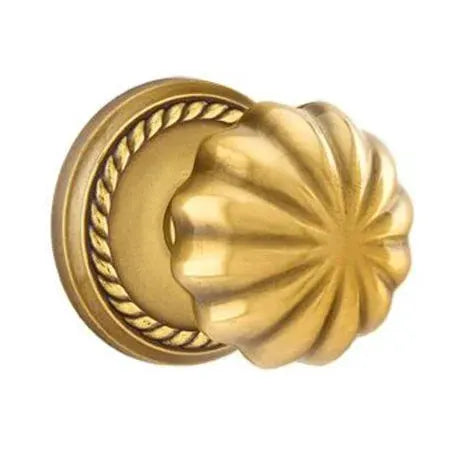 Emtek Melon Door Knob with Rope Rose by Emtek