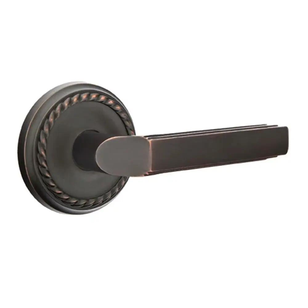 Emtek Milano Door Lever with Rope Rose by Emtek