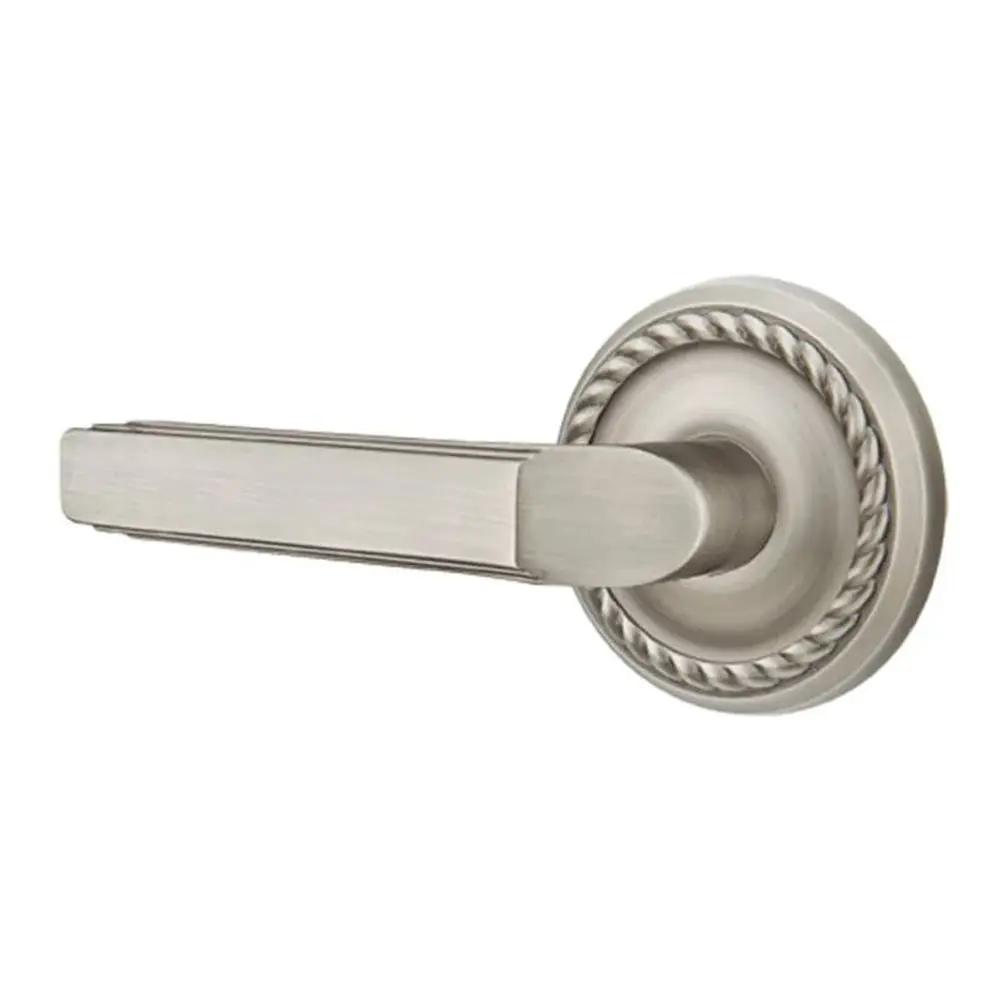 Emtek Milano Door Lever with Rope Rose by Emtek
