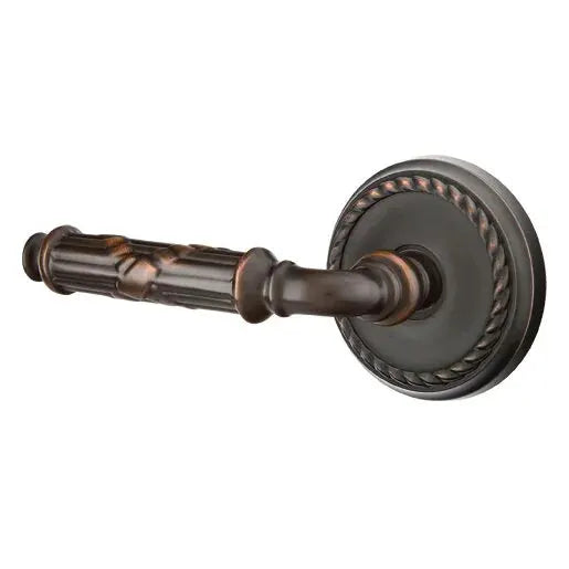 Emtek Ribbon and Reed Lever with Rope Rose by Emtek