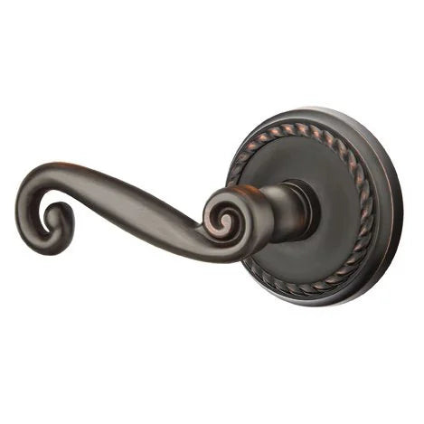 Emtek Rustic Door Lever with Rope Rose by Emtek