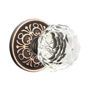 Emtek Diamond Door Knob with Lancaster Rose by Emtek