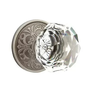 Emtek Diamond Door Knob with Lancaster Rose by Emtek