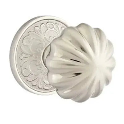 Emtek Melon Door Knob with Lancaster Rose by Emtek