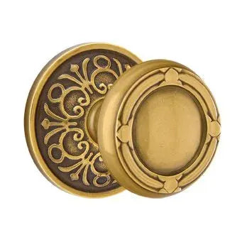 Emtek Ribbon and Reed Knob with Lancaster Rose by Emtek