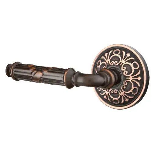 Emtek Ribbon and Reed Lever with Lancaster Rose by Emtek
