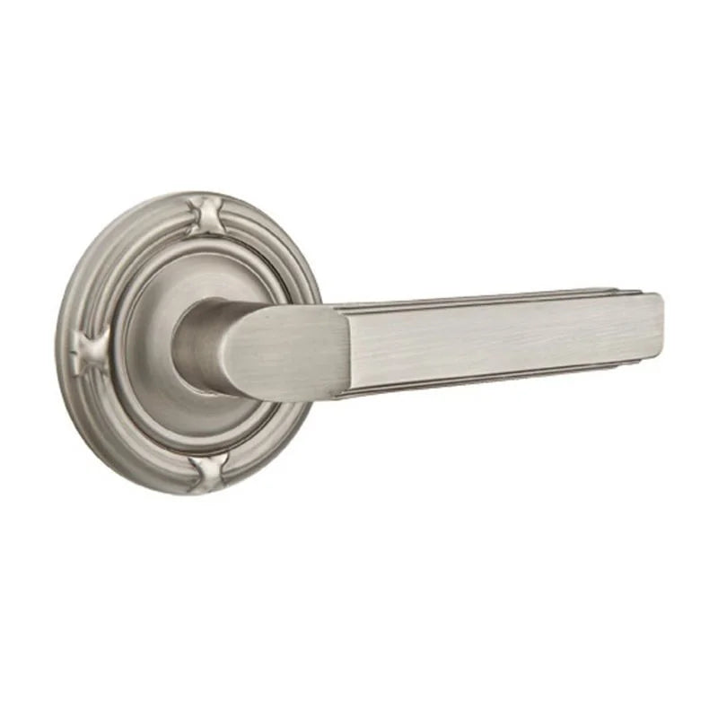 Emtek Milano Door Lever with Ribbon and Reed Rose by Emtek