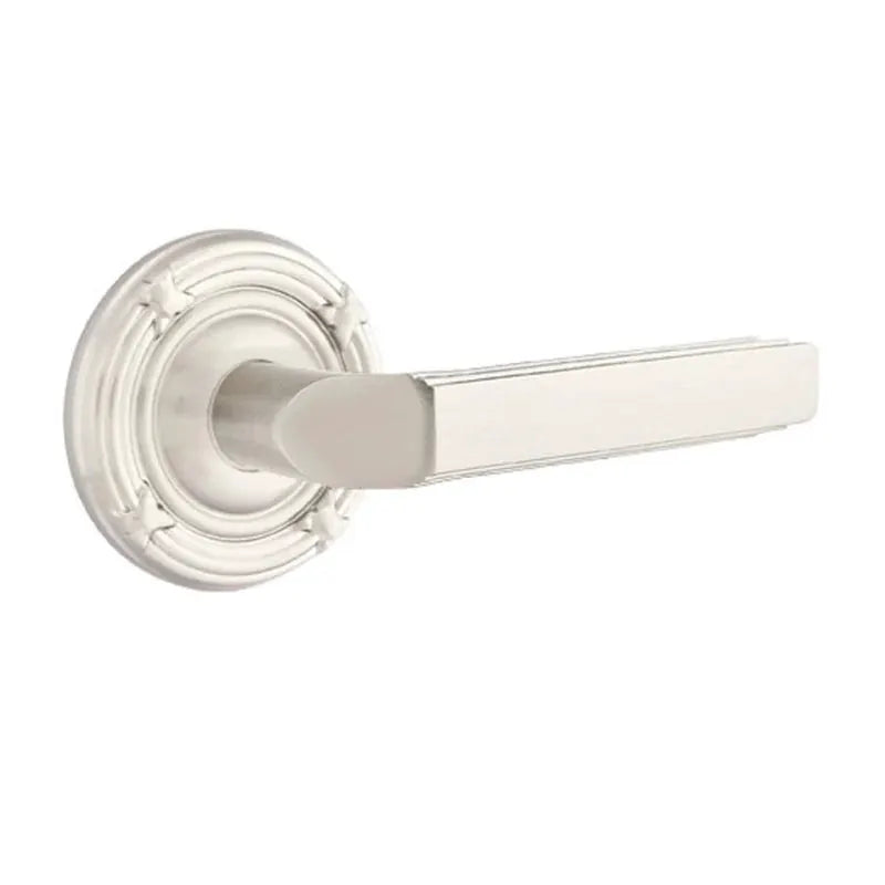 Emtek Milano Door Lever with Ribbon and Reed Rose by Emtek