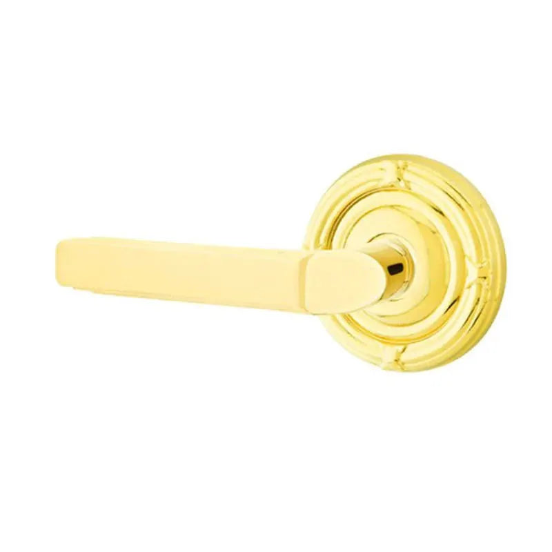 Emtek Milano Door Lever with Ribbon and Reed Rose by Emtek