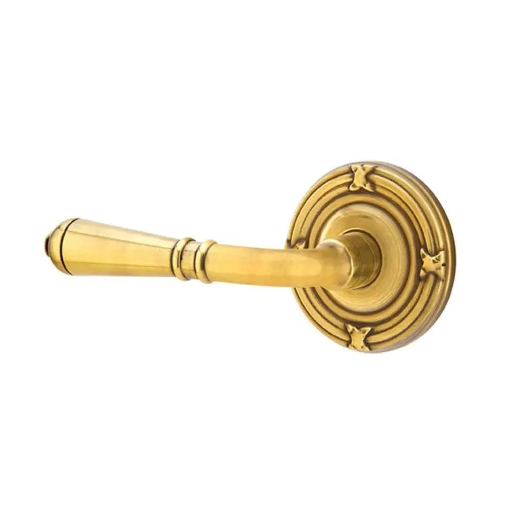 Emtek Turino Door Lever with Ribbon and Reed Rose by Emtek