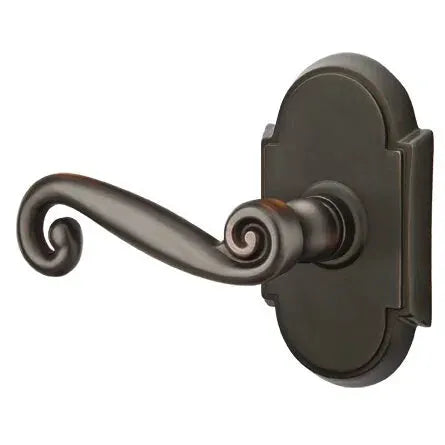Emtek Rustic Door Lever with #8 Rose by Emtek