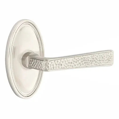 Emtek Hammered Door Lever with Oval Rose by Emtek