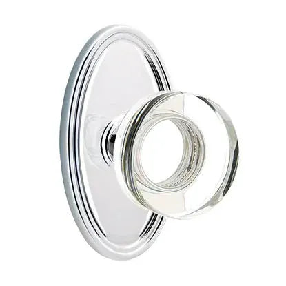 Emtek Modern Disc Glass Door Knob with Oval Rose by Emtek