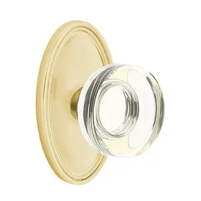 Emtek Modern Disc Glass Door Knob with Oval Rose by Emtek