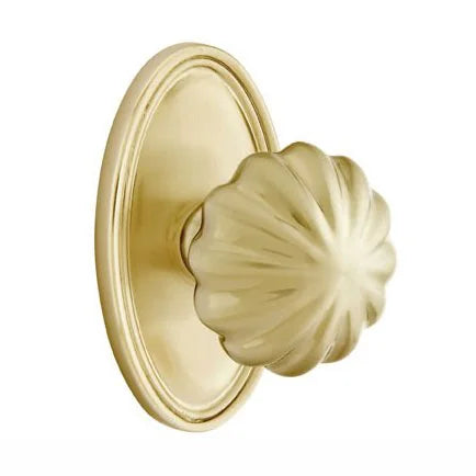 Emtek Melon Door Knob with Oval Rose by Emtek