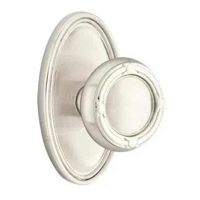 Emtek Ribbon and Reed Knob with Oval Rose by Emtek