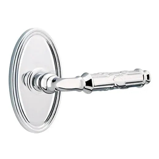 Emtek Ribbon and Reed Lever with Oval Rose by Emtek