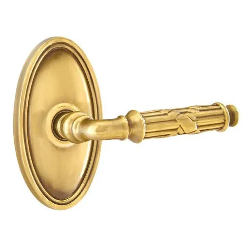Emtek Ribbon and Reed Lever with Oval Rose by Emtek