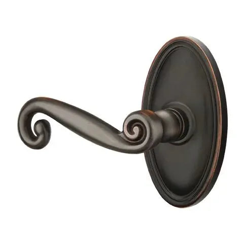 Emtek Rustic Door Lever with Oval Rose by Emtek