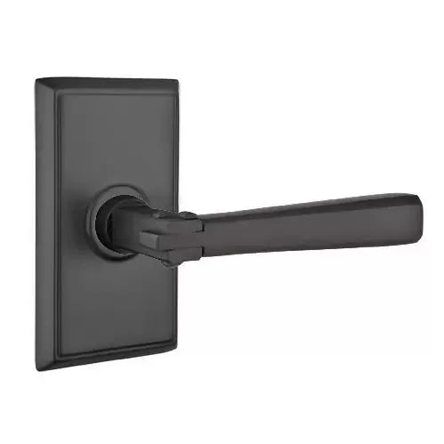 Emtek Arts and Crafts Door Lever with Rectangular Rose by Emtek