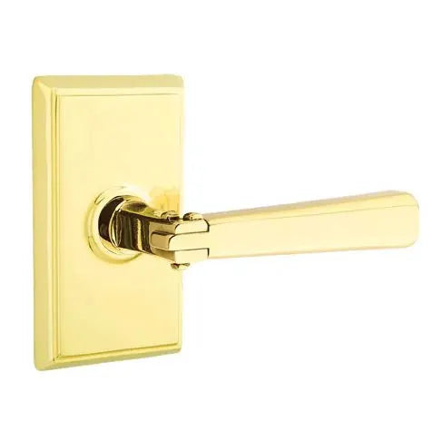 Emtek Arts and Crafts Door Lever with Rectangular Rose by Emtek