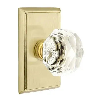 Emtek Diamond Door Knob with Rectangular Rose by Emtek