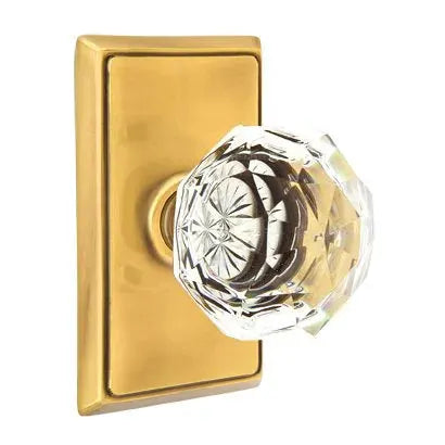 Emtek Diamond Door Knob with Rectangular Rose by Emtek