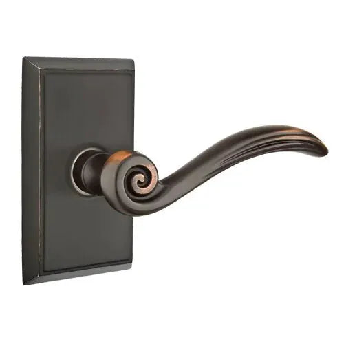 Emtek Elan Lever with Rectangular Rose by Emtek
