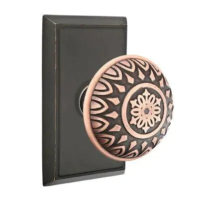 Emtek Lancaster Knob with Rectangular Rose by Emtek
