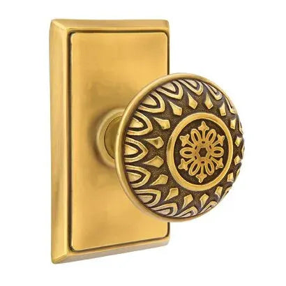 Emtek Lancaster Knob with Rectangular Rose by Emtek