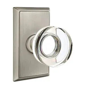 Emtek Modern Disc Glass Door Knob with Rectangular Rose by Emtek
