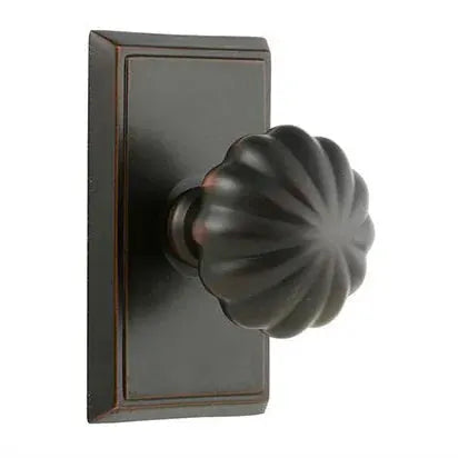 Emtek Melon Door Knob with Rectangular Rose by Emtek
