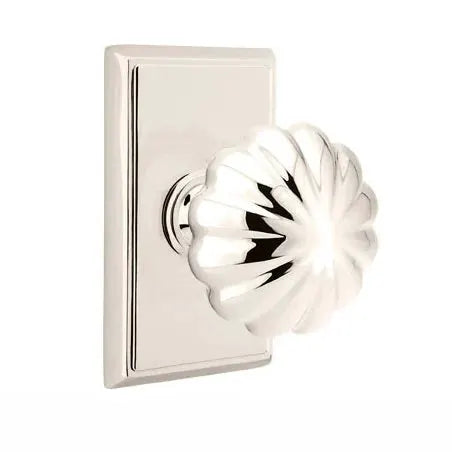 Emtek Melon Door Knob with Rectangular Rose by Emtek