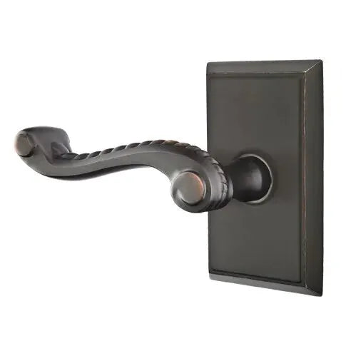 Emtek Rope Lever with Rectangular Rose by Emtek