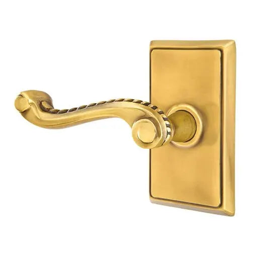 Emtek Rope Lever with Rectangular Rose by Emtek