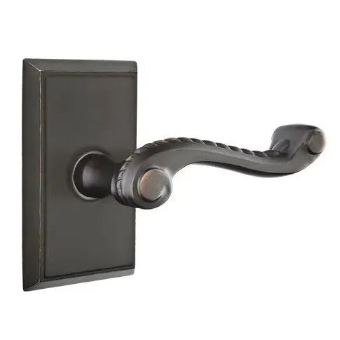 Emtek Rope Lever with Rectangular Rose by Emtek