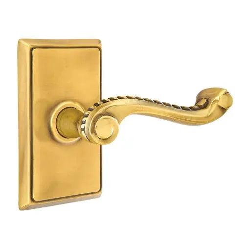 Emtek Rope Lever with Rectangular Rose by Emtek