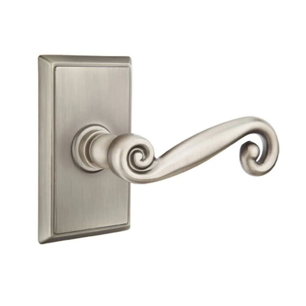 Emtek Rustic Door Lever with Rectangular Rose by Emtek