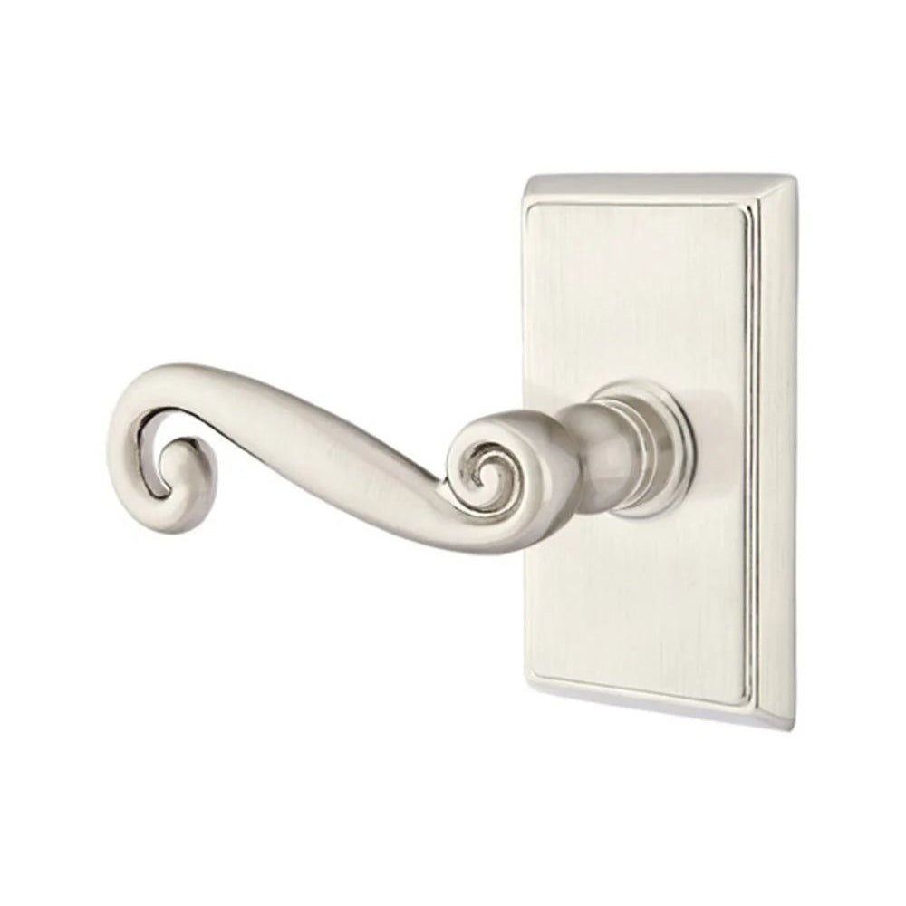 Emtek Rustic Door Lever with Rectangular Rose by Emtek