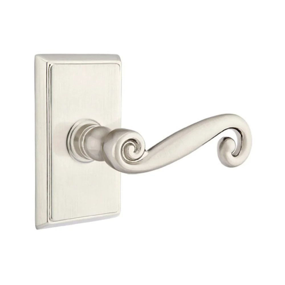 Emtek Rustic Door Lever with Rectangular Rose by Emtek