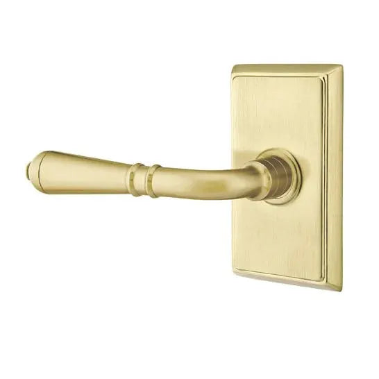 Emtek Turino Door Lever with Rectangular Rose by Emtek