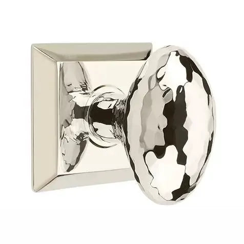 Emtek Modern Hammered Egg Door Knob with Quincy Rose by Emtek