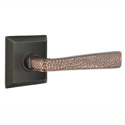 Emtek Hammered Door Lever with Quincy Rose by Emtek