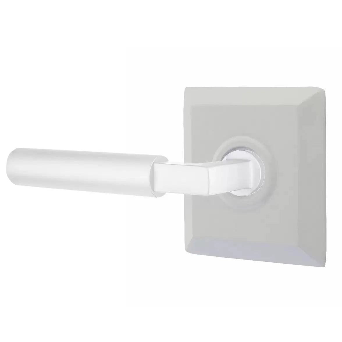 Emtek Smooth Lever with L-Square Stem and Quincy Rose by Emtek