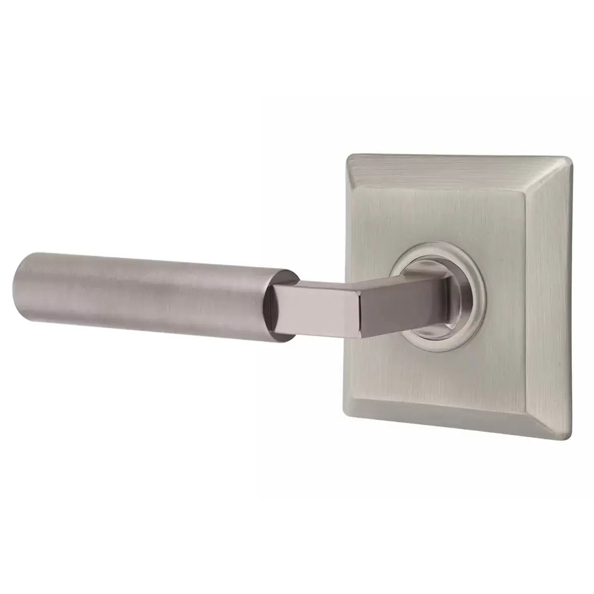Emtek Smooth Lever with L-Square Stem and Quincy Rose by Emtek